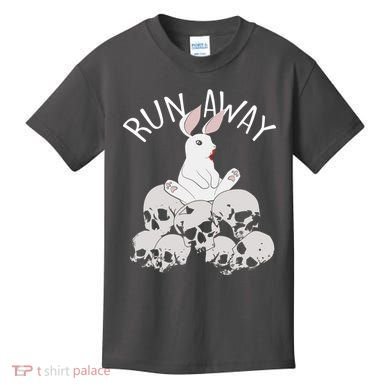 Run Away Bloody Bunny Skeleton Kids T-Shirt