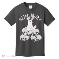 Run Away Bloody Bunny Skeleton Kids T-Shirt thumb 0
