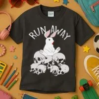 Run Away Bloody Bunny Skeleton Kids T-Shirt thumb 3