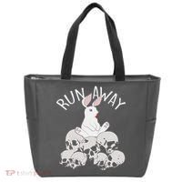 Run Away Bloody Bunny Skeleton Tote Bag thumb 0