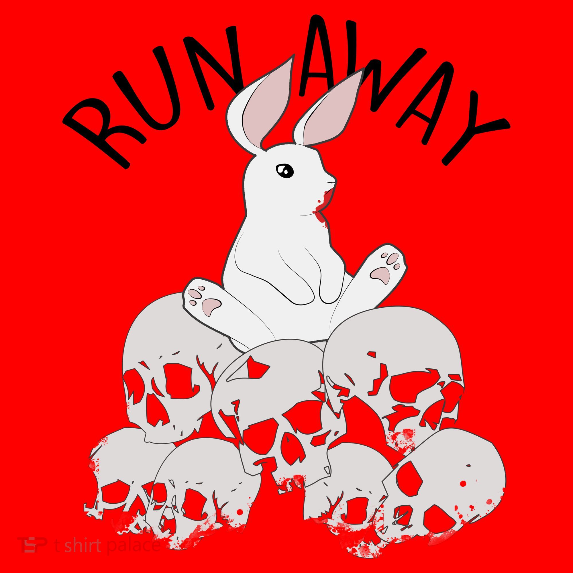 Run Away Bloody Bunny Skeleton Santa Hat