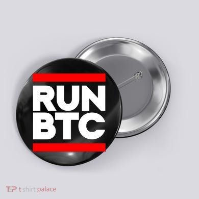 RUN BTC Bitcoin Cryptocurrency Button