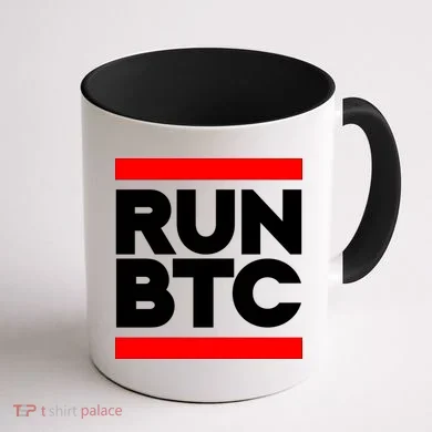 RUN BTC Bitcoin Cryptocurrency Coffee Mug back