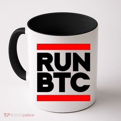 RUN BTC Bitcoin Cryptocurrency Coffee Mug