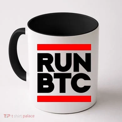 RUN BTC Bitcoin Cryptocurrency Coffee Mug