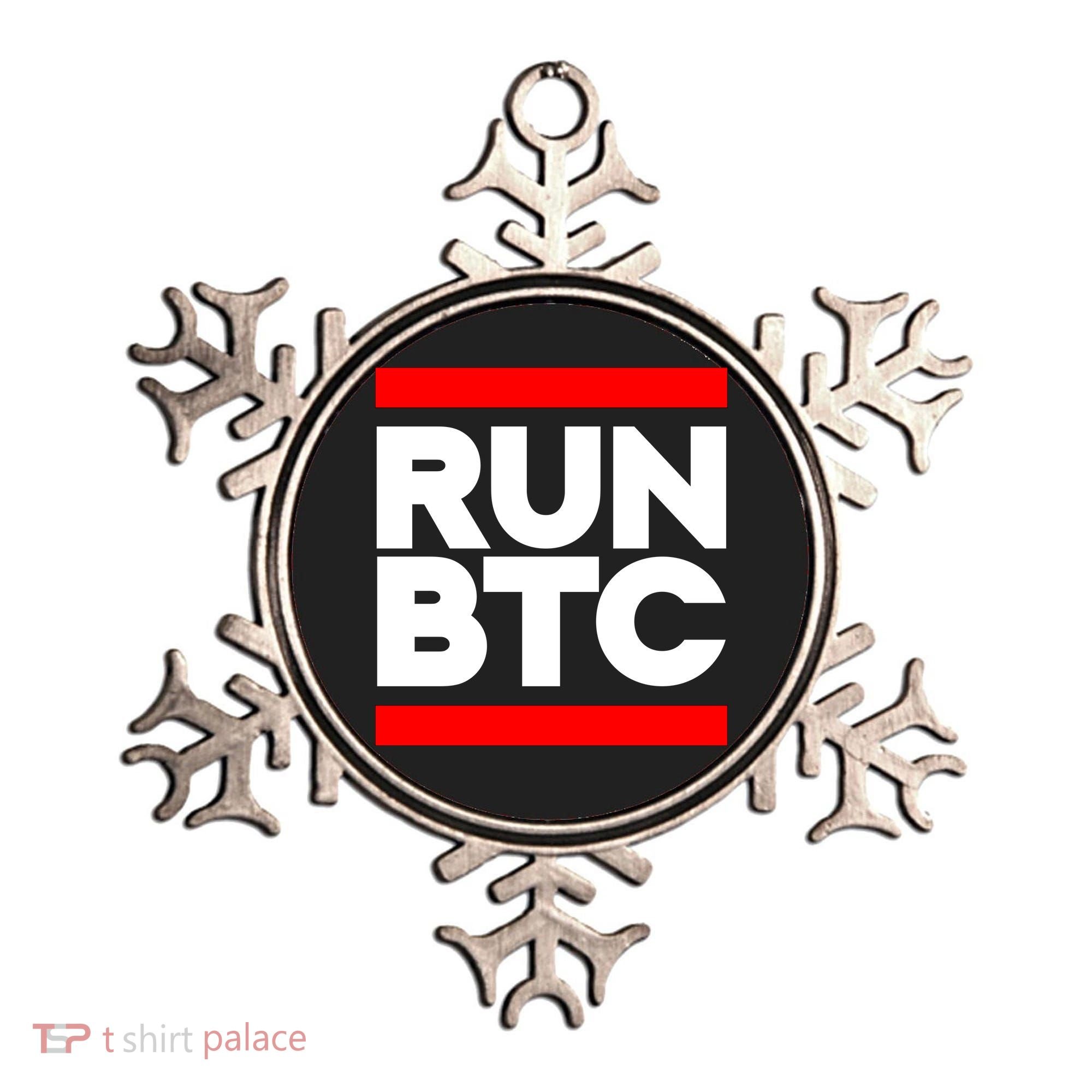 RUN BTC Bitcoin Cryptocurrency Ornament