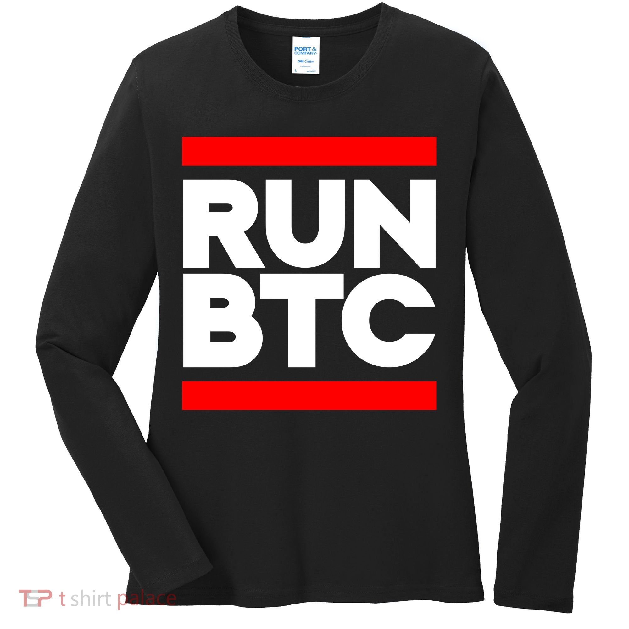 RUN BTC Bitcoin Cryptocurrency Women's Long Sleeve Shirt