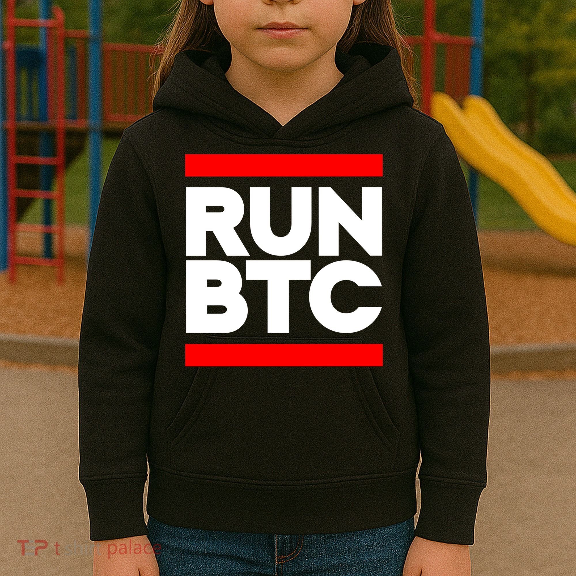 RUN BTC Bitcoin Cryptocurrency Kids Hoodie