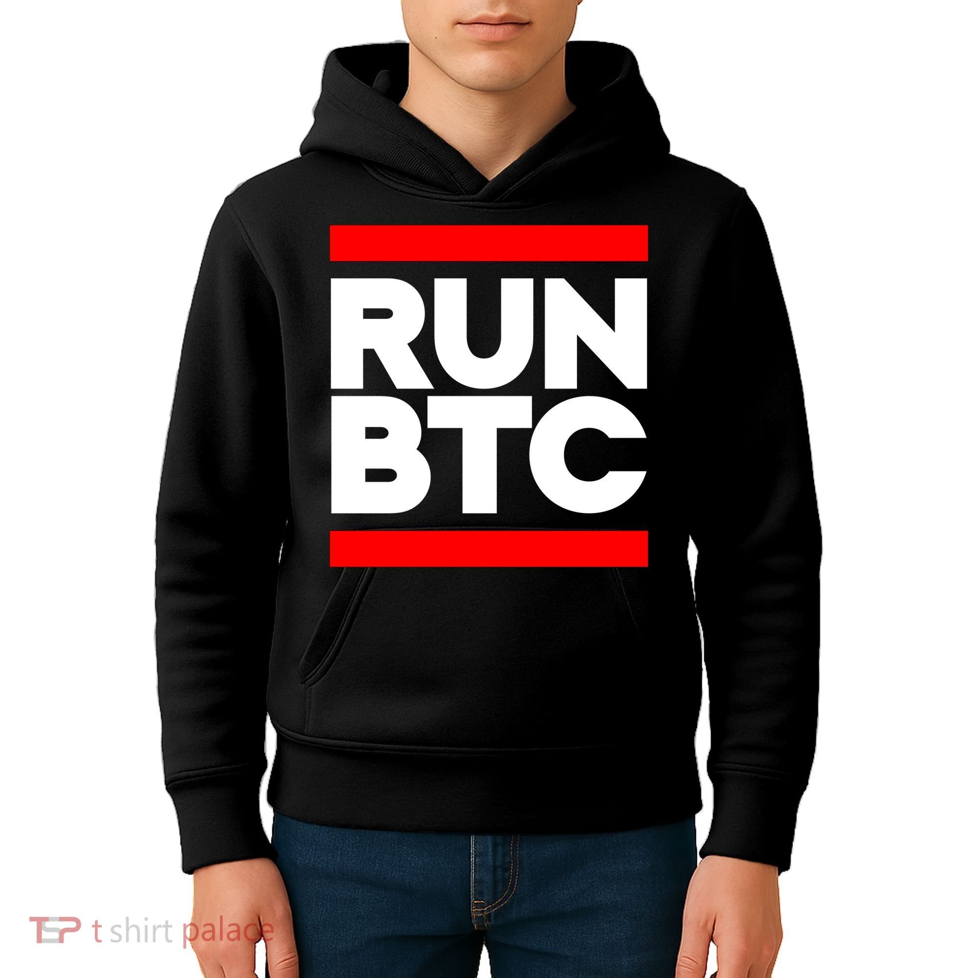 RUN BTC Bitcoin Cryptocurrency Kids Hoodie