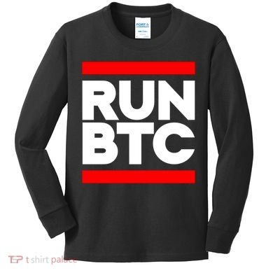 RUN BTC Bitcoin Cryptocurrency Kids Long Sleeve Shirt