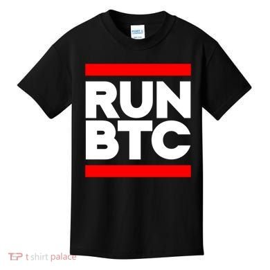 RUN BTC Bitcoin Cryptocurrency Kids T-Shirt