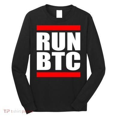 Run BTC Bitcoin Cryptocurrency Crypto Moon Hodl Long Sleeve Shirt