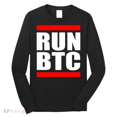 Run BTC Bitcoin Cryptocurrency Crypto Moon Hodl Long Sleeve Shirt