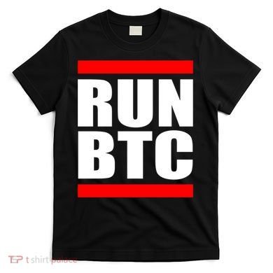 Run BTC Bitcoin Cryptocurrency Crypto Moon Hodl T-Shirt