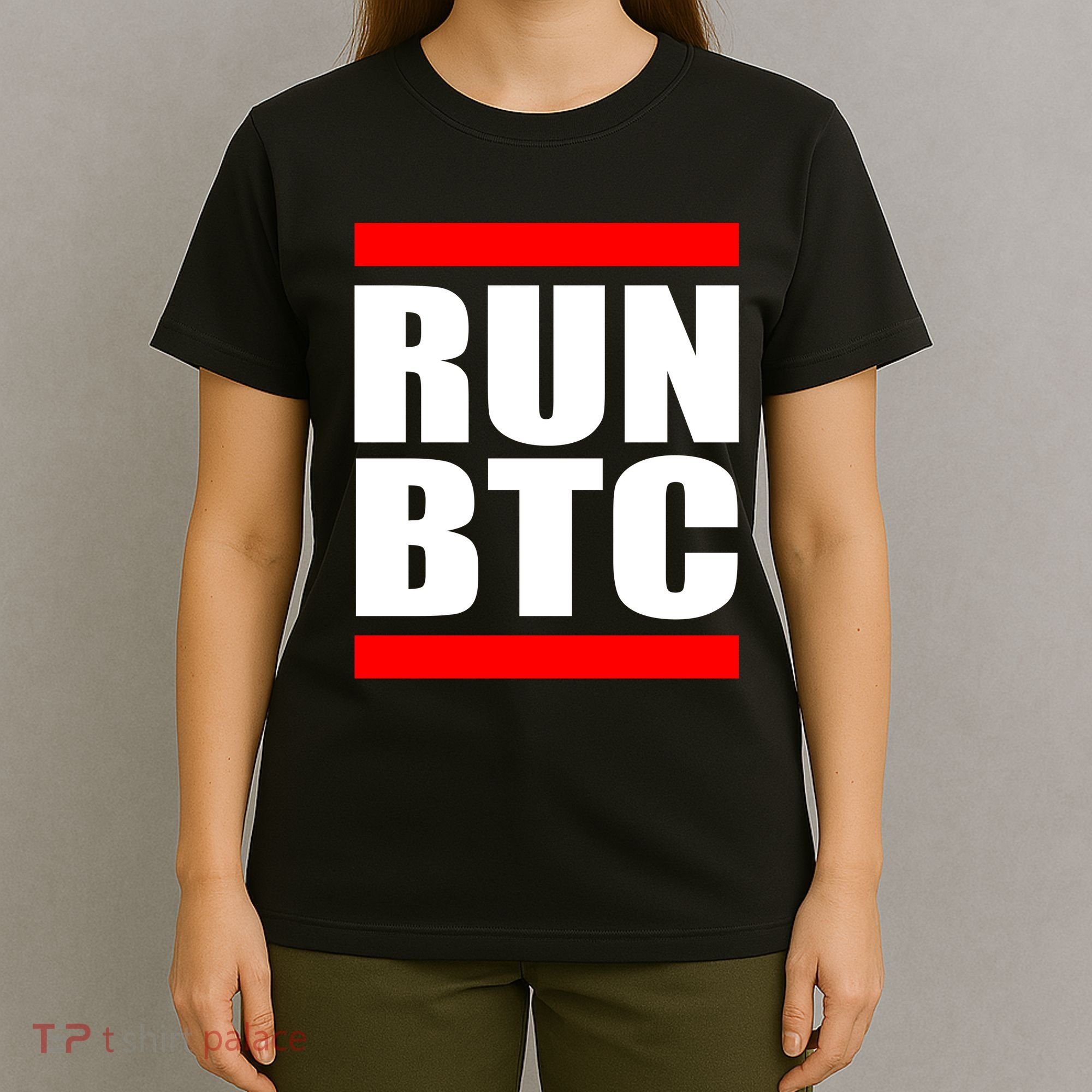 Run BTC Bitcoin Cryptocurrency Crypto Moon Hodl T-Shirt