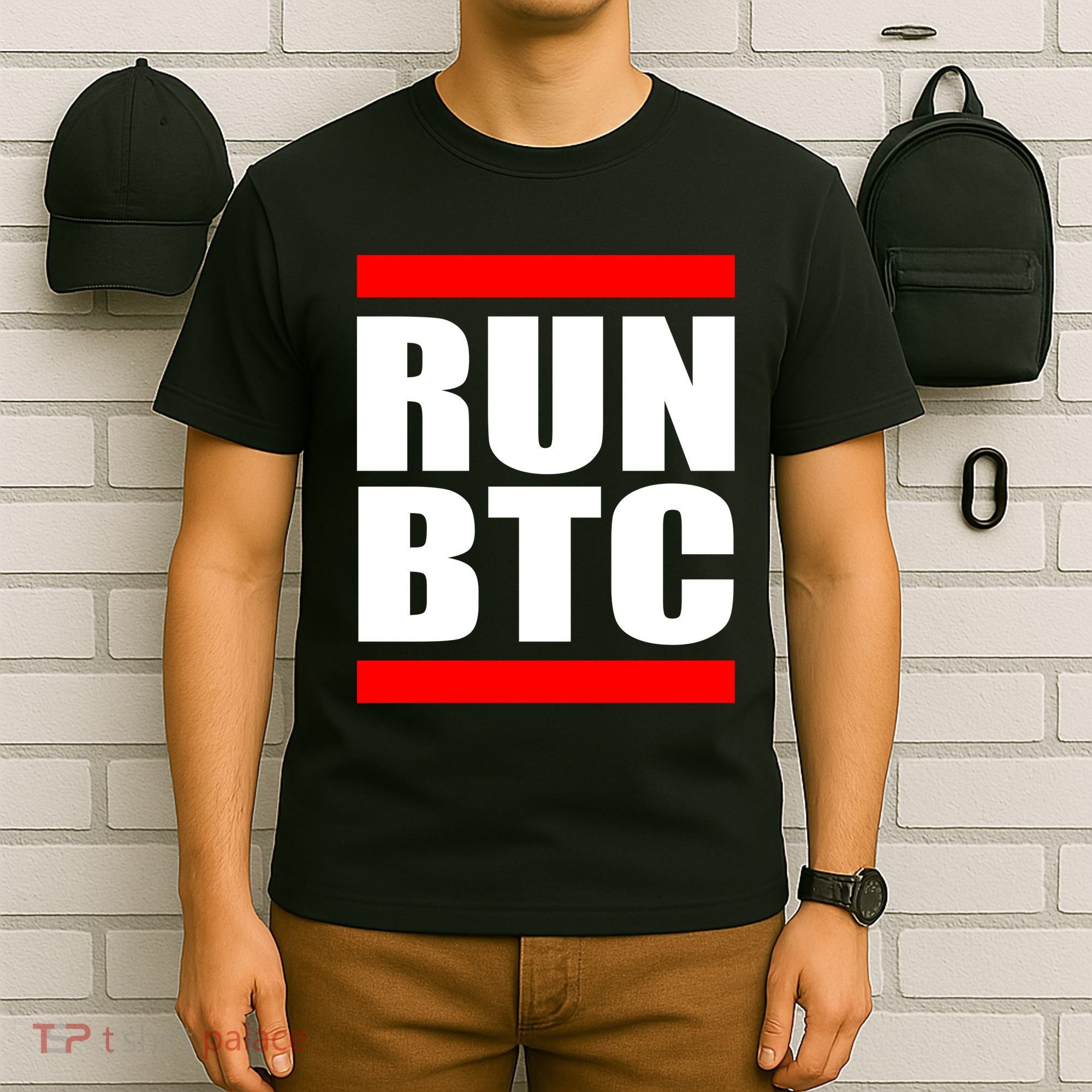 Run BTC Bitcoin Cryptocurrency Crypto Moon Hodl T-Shirt