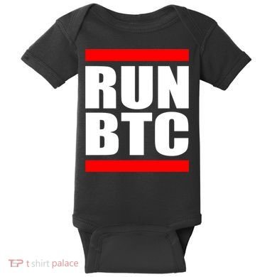 Run BTC Bitcoin Cryptocurrency Crypto Moon Hodl Baby Bodysuit