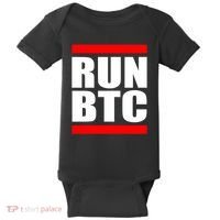 Run BTC Bitcoin Cryptocurrency Crypto Moon Hodl Baby Bodysuit thumb 0