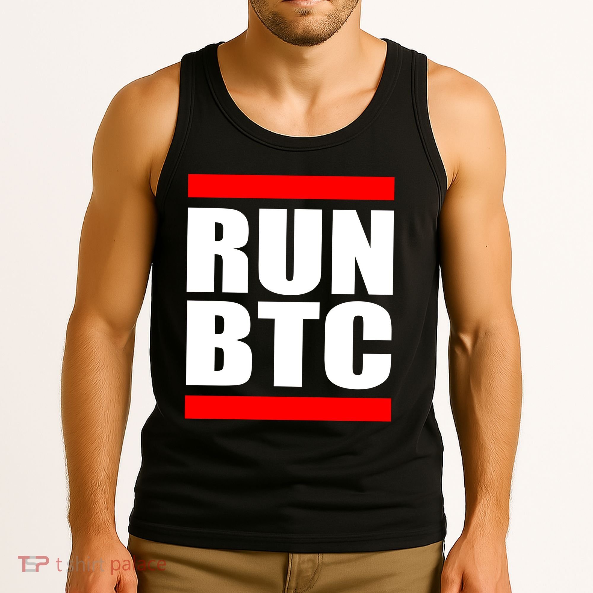 Run BTC Bitcoin Cryptocurrency Crypto Moon Hodl Tank Top