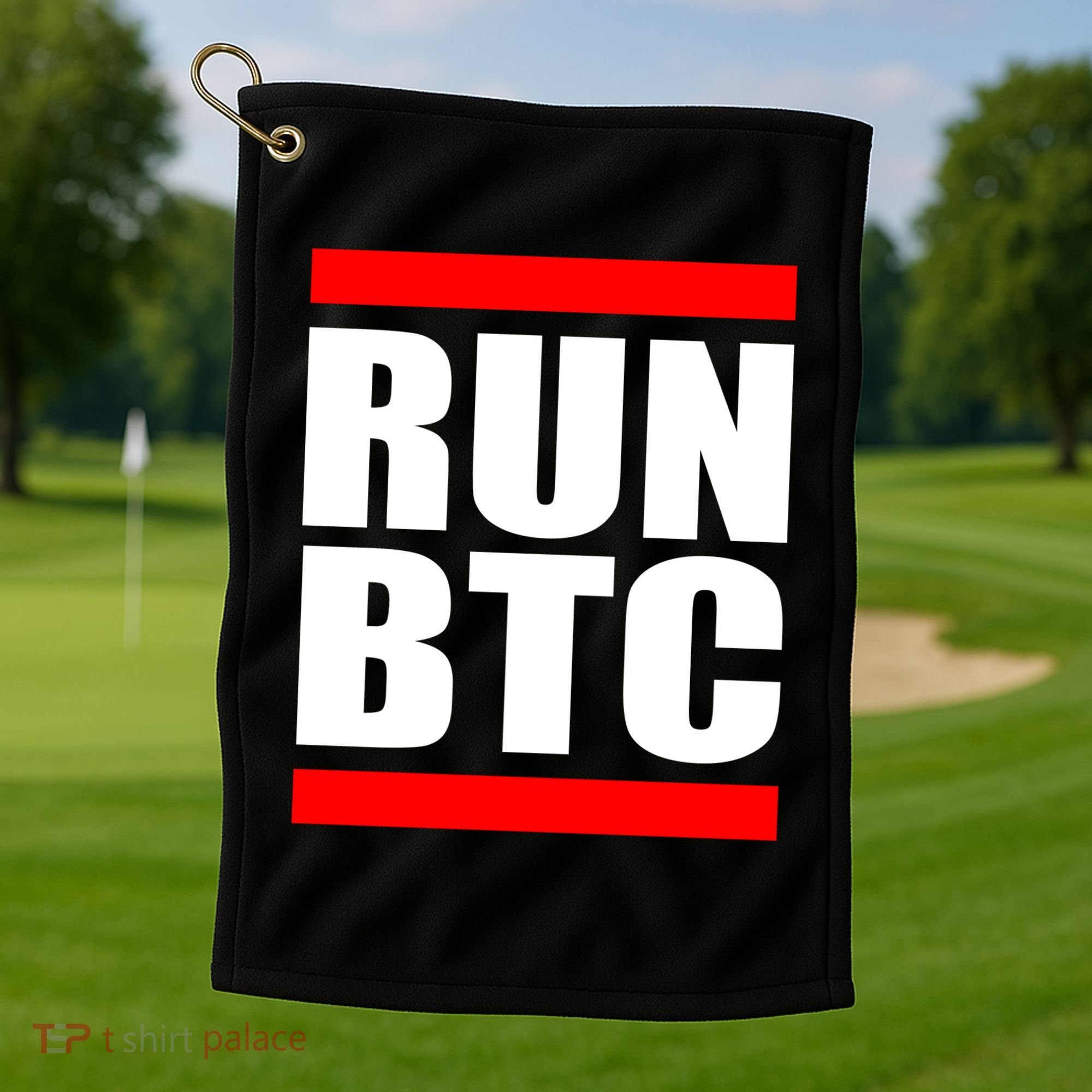 Run BTC Bitcoin Cryptocurrency Crypto Moon Hodl Golf Towel