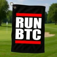 Run BTC Bitcoin Cryptocurrency Crypto Moon Hodl Golf Towel thumb 1