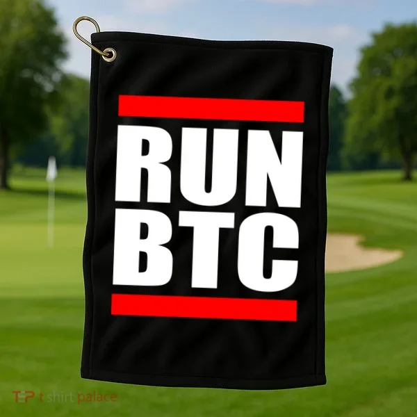 Run BTC Bitcoin Cryptocurrency Crypto Moon Hodl Golf Towel