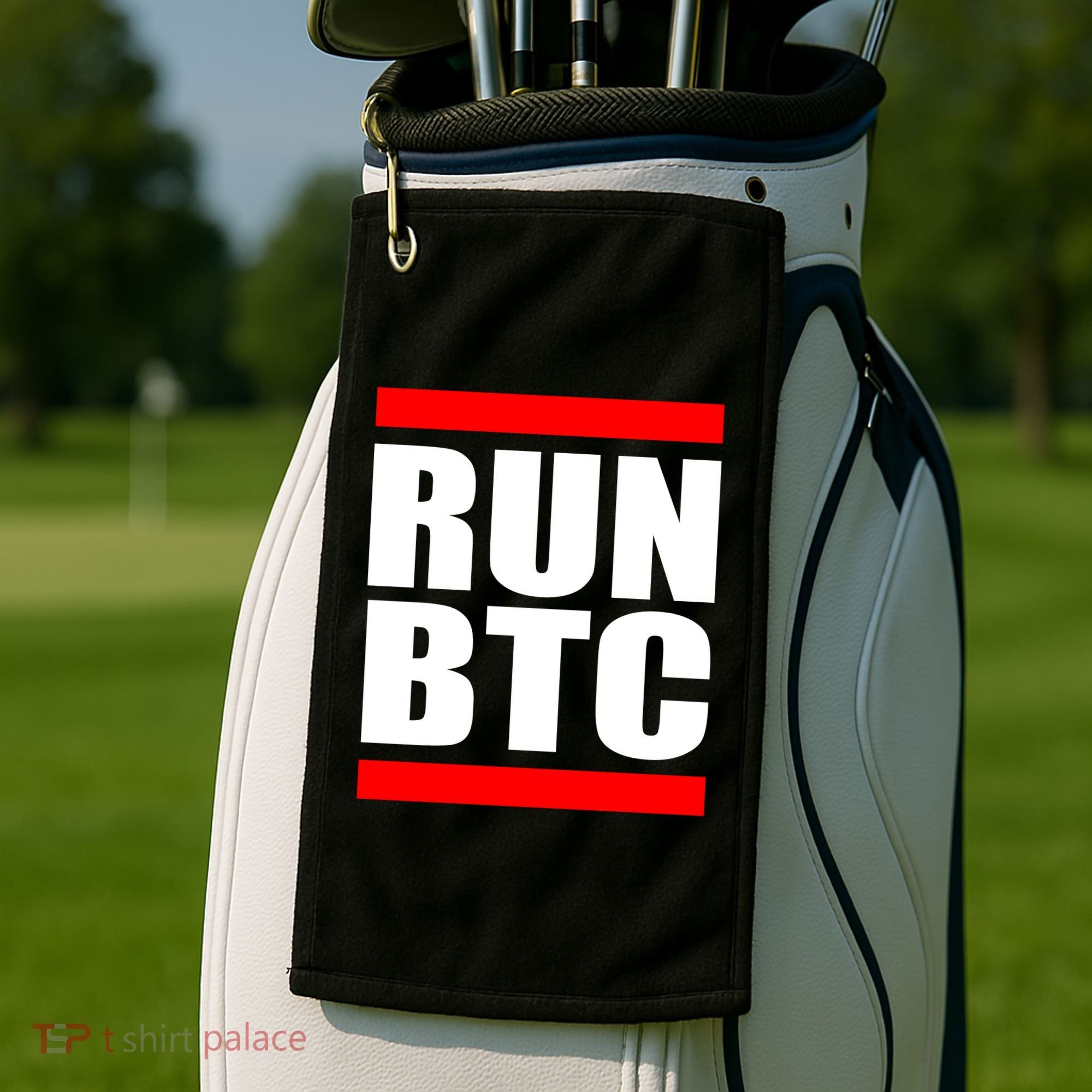 Run BTC Bitcoin Cryptocurrency Crypto Moon Hodl Golf Towel