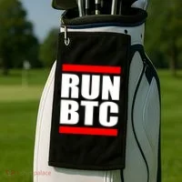 Run BTC Bitcoin Cryptocurrency Crypto Moon Hodl Golf Towel thumb 2