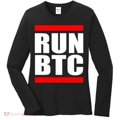 Run BTC Bitcoin Cryptocurrency Crypto Moon Hodl Women's Long Sleeve Shirt