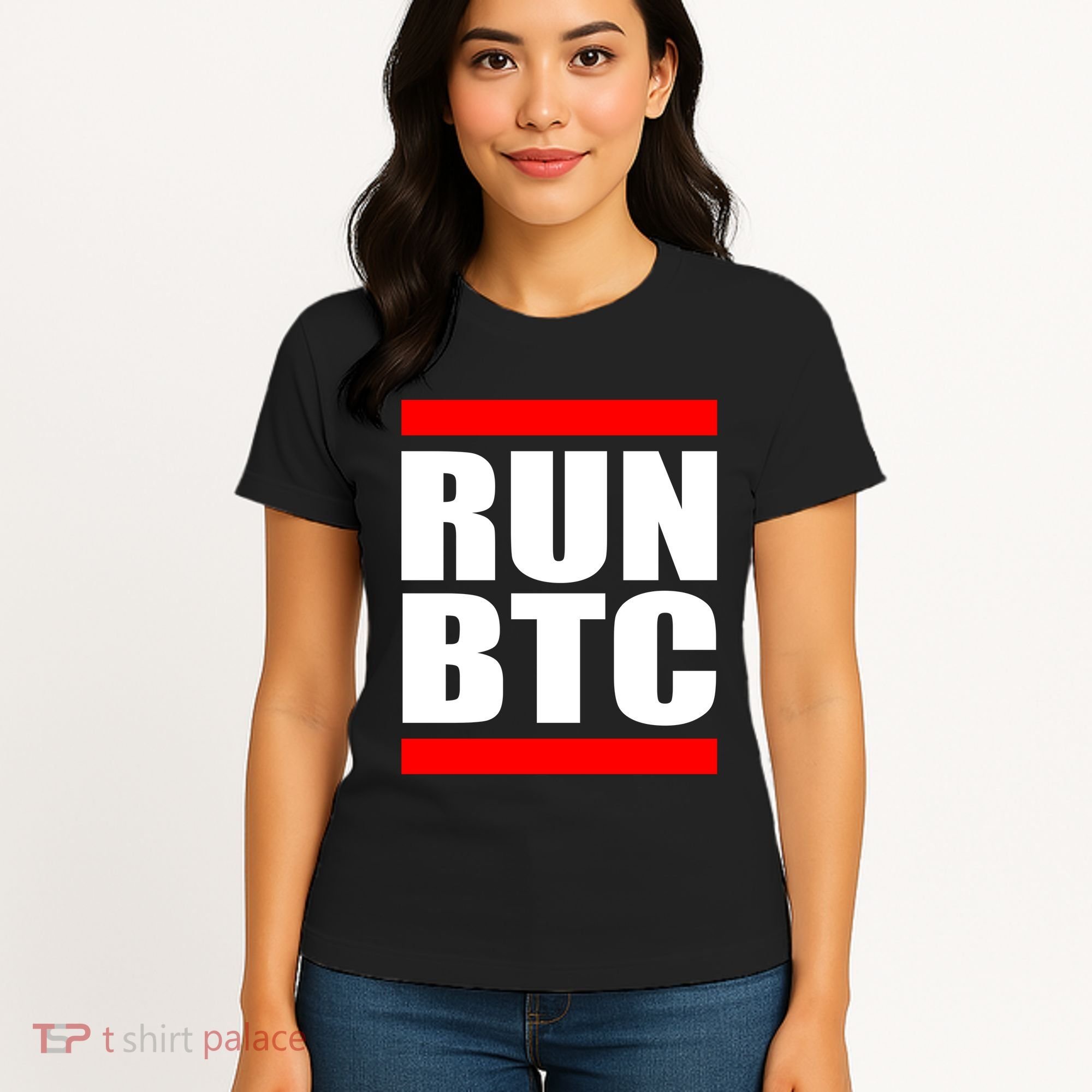 Run BTC Bitcoin Cryptocurrency Crypto Moon Hodl Women's T-Shirt