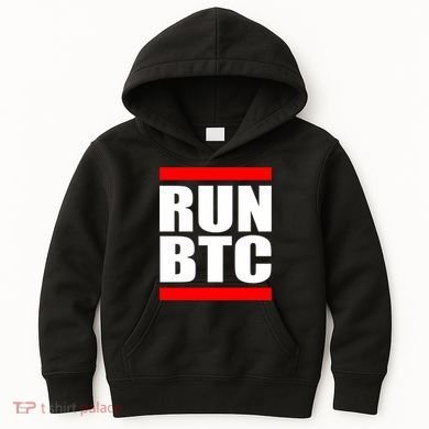 Run BTC Bitcoin Cryptocurrency Crypto Moon Hodl Kids Hoodie