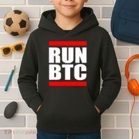 Run BTC Bitcoin Cryptocurrency Crypto Moon Hodl Kids Hoodie thumb 2