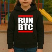 Run BTC Bitcoin Cryptocurrency Crypto Moon Hodl Kids Hoodie thumb 3