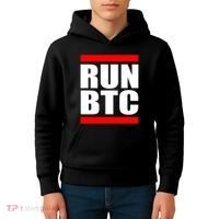 Run BTC Bitcoin Cryptocurrency Crypto Moon Hodl Kids Hoodie thumb 4