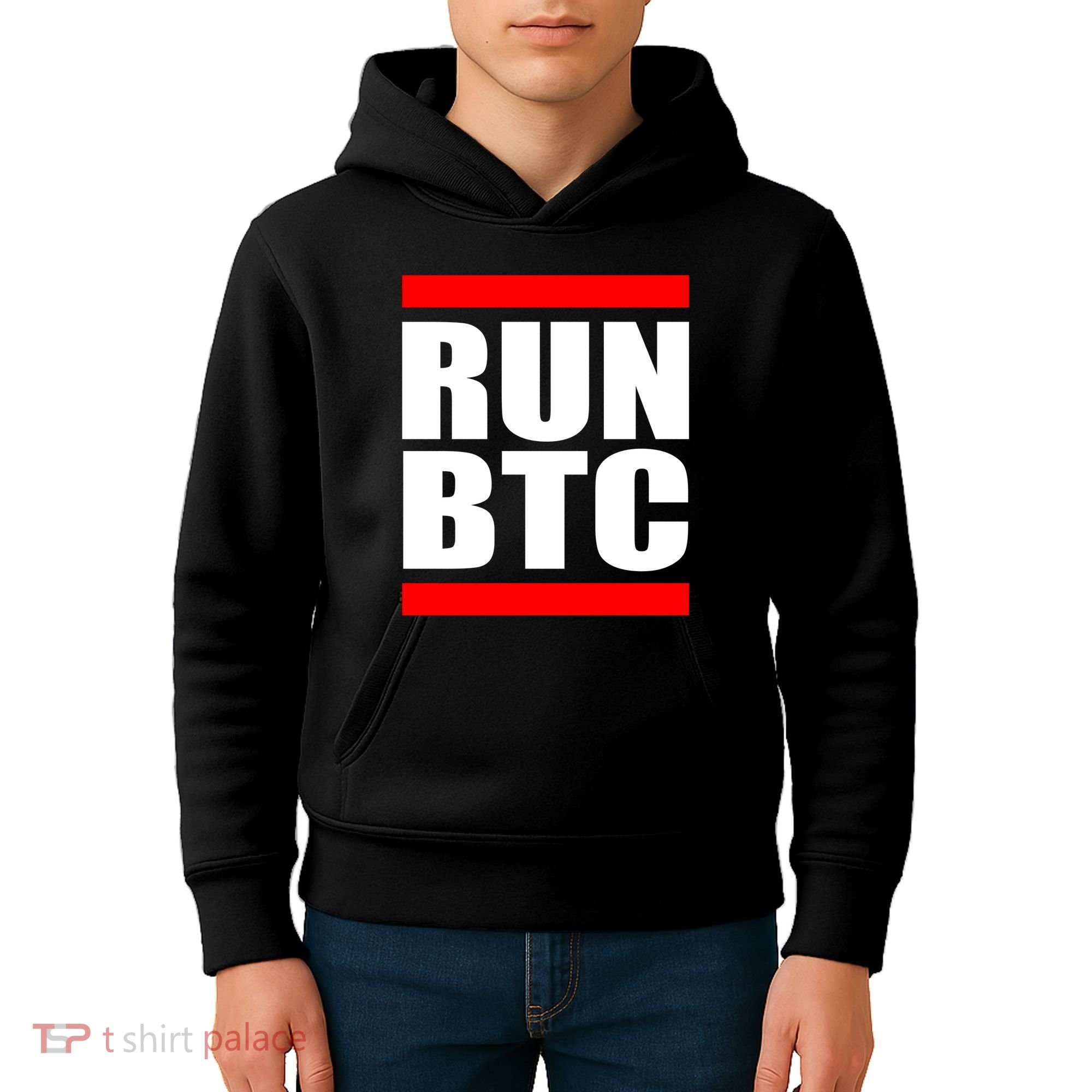 Run BTC Bitcoin Cryptocurrency Crypto Moon Hodl Kids Hoodie