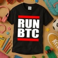 Run BTC Bitcoin Cryptocurrency Crypto Moon Hodl Kids T-Shirt thumb 3