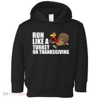 Run Like A Turkey On Thanksgiving Toddler Hoodie thumb 0