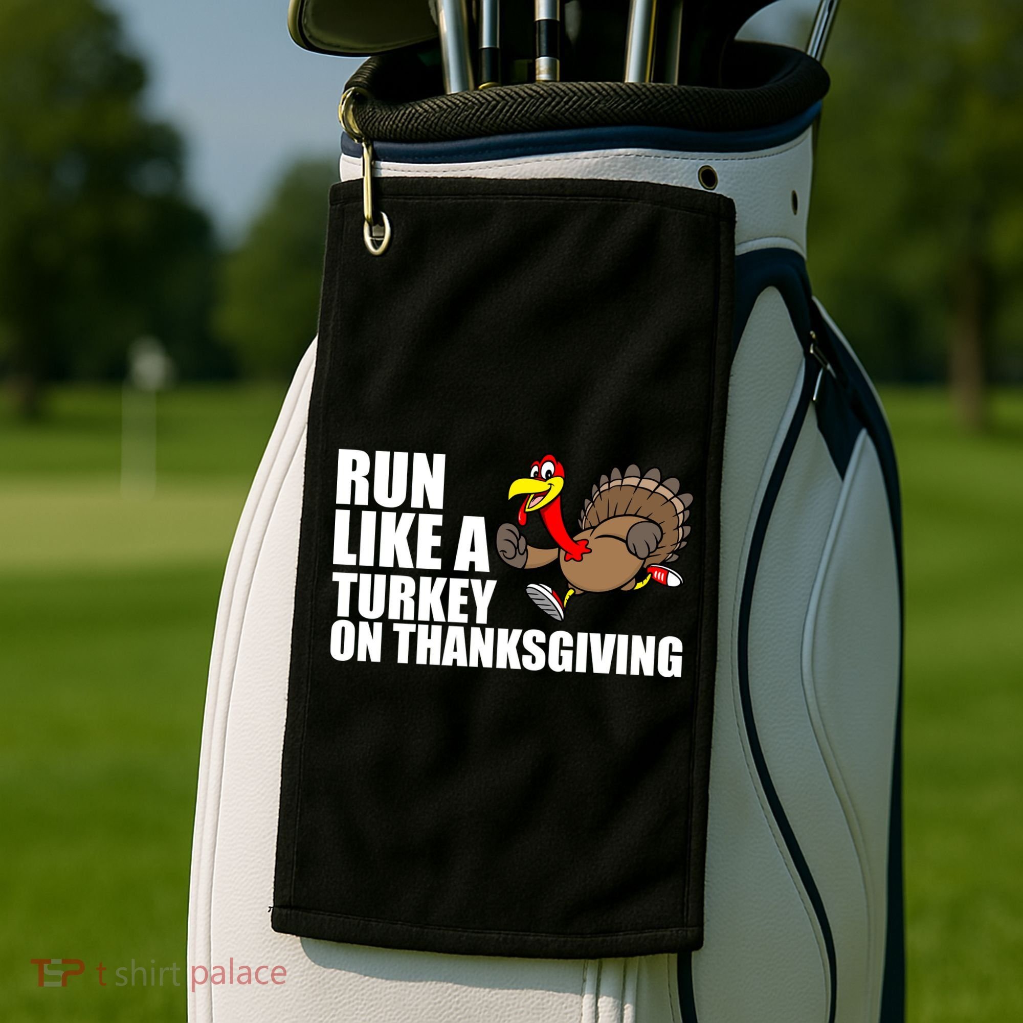 Run Like A Turkey On Thanksgiving Golf Towel