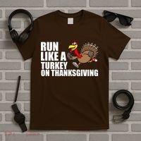 Run Like A Turkey On Thanksgiving T-Shirt thumb 5