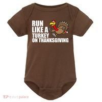 Run Like A Turkey On Thanksgiving Baby Bodysuit thumb 0