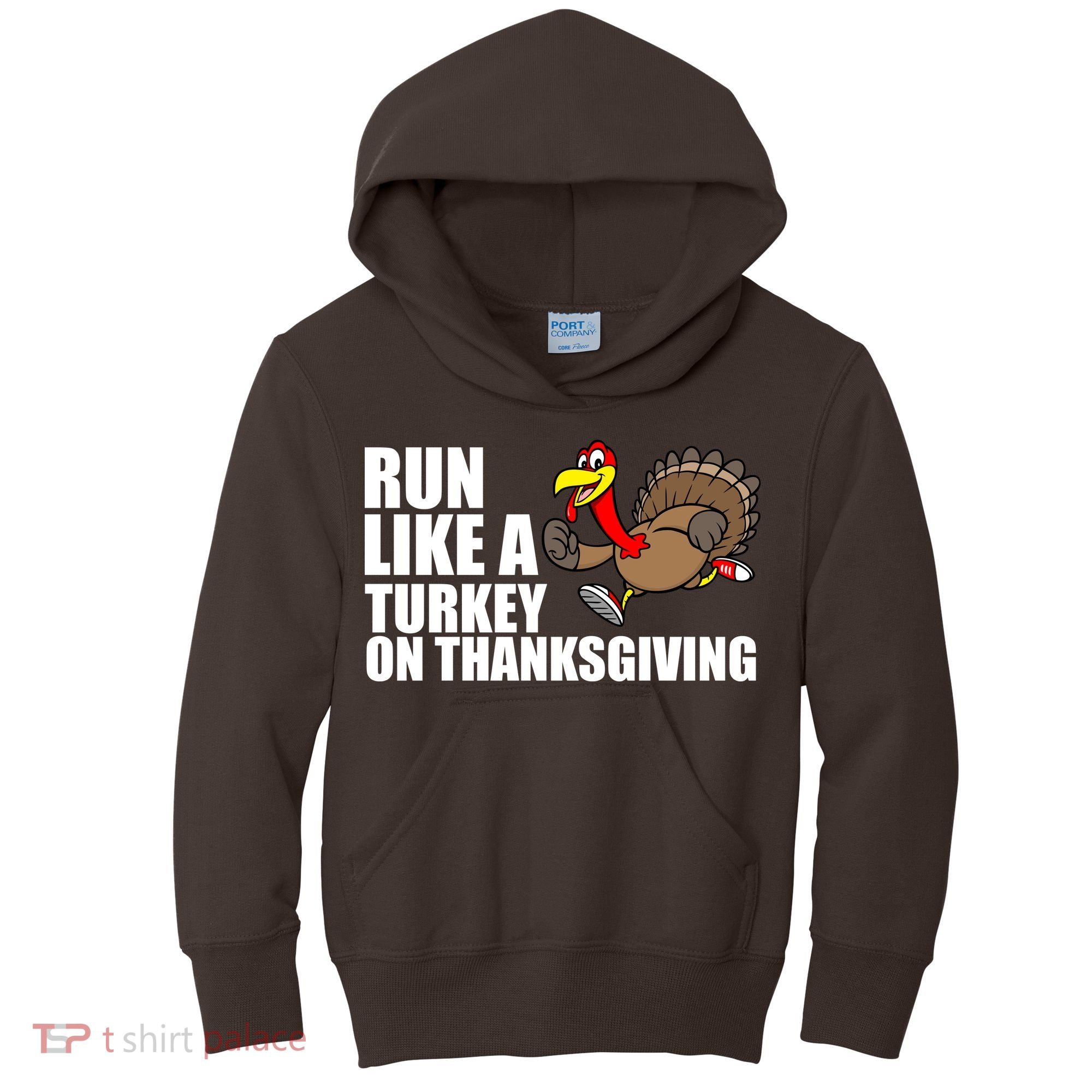 Run Like A Turkey On Thanksgiving Kids Hoodie