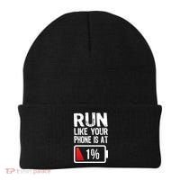 Run Like Your Phone Is At 1% Beanie thumb 0