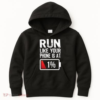 Run Like Your Phone Is At 1% Kids Hoodie