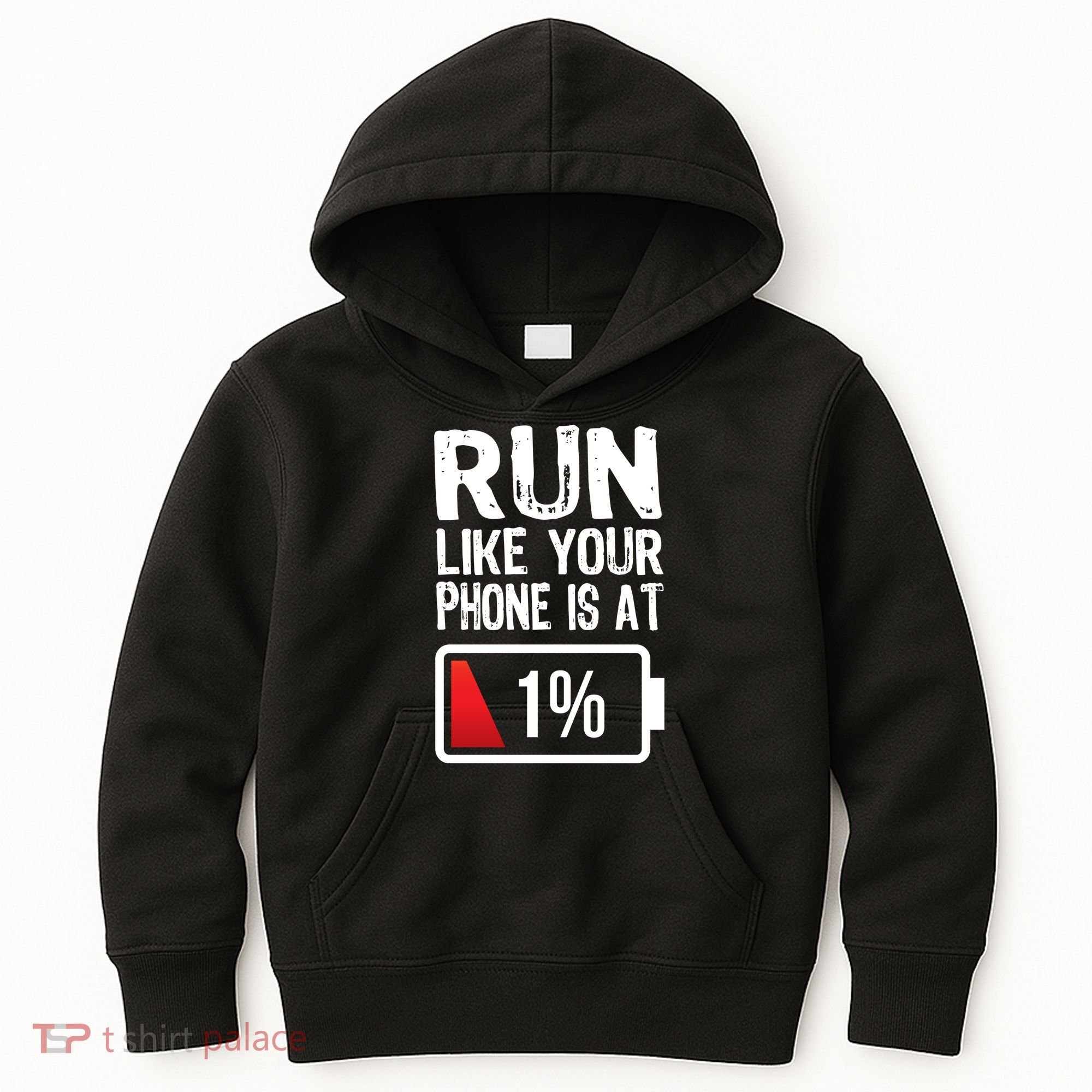 Run Like Your Phone Is At 1% Kids Hoodie