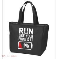Run Like Your Phone Is At 1% Tote Bag thumb 3