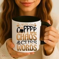 Run On Coffee Chaos And Cuss Words Coffee Mug thumb 3