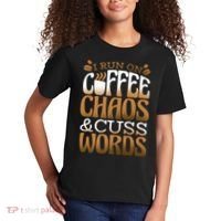 Run On Coffee Chaos And Cuss Words Kids T-Shirt thumb 2
