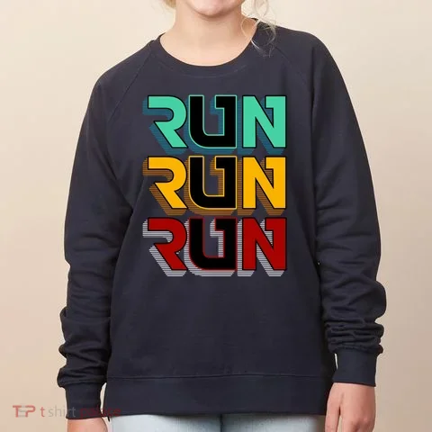 Run Run Run Retro Women's Sweatshirt in the selected color