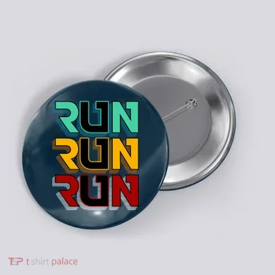 Run Run Run Retro Button