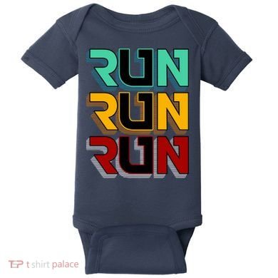 Run Run Run Retro Baby Bodysuit